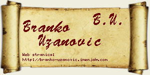 Branko Uzanović vizit kartica